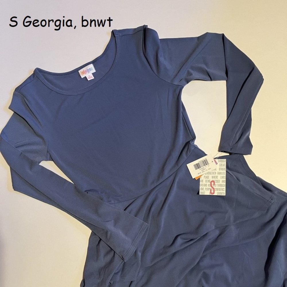 Small Lularoe Georgia ruffled dress, blue